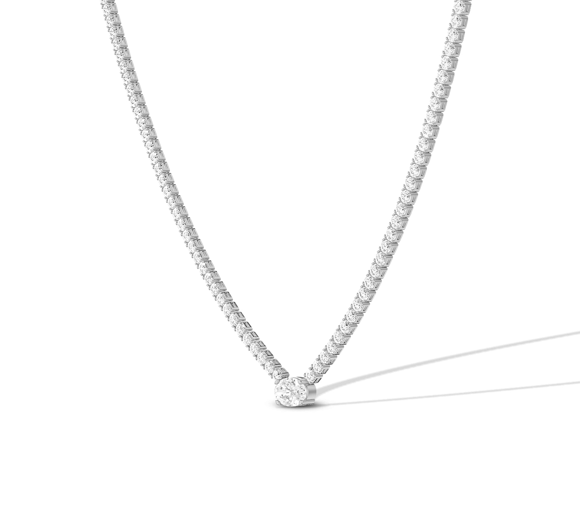 white gold diamond tennis necklace