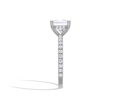 Princess cut lab diamond in sleek white gold setting