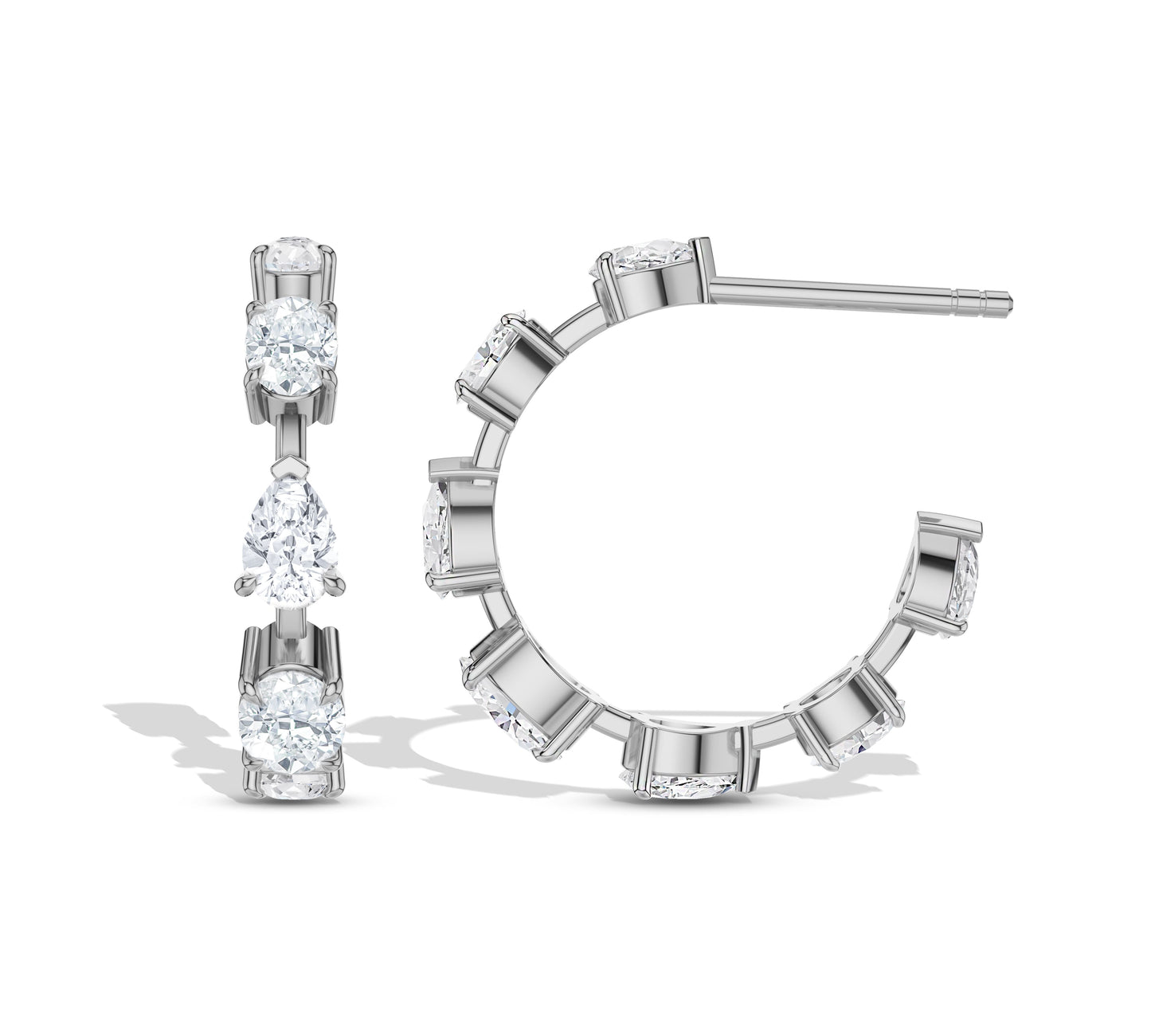 Mixed-shape earrings with brilliant white sparkle