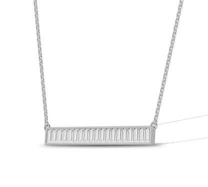 Designer baguette bar necklace for gifting and layering