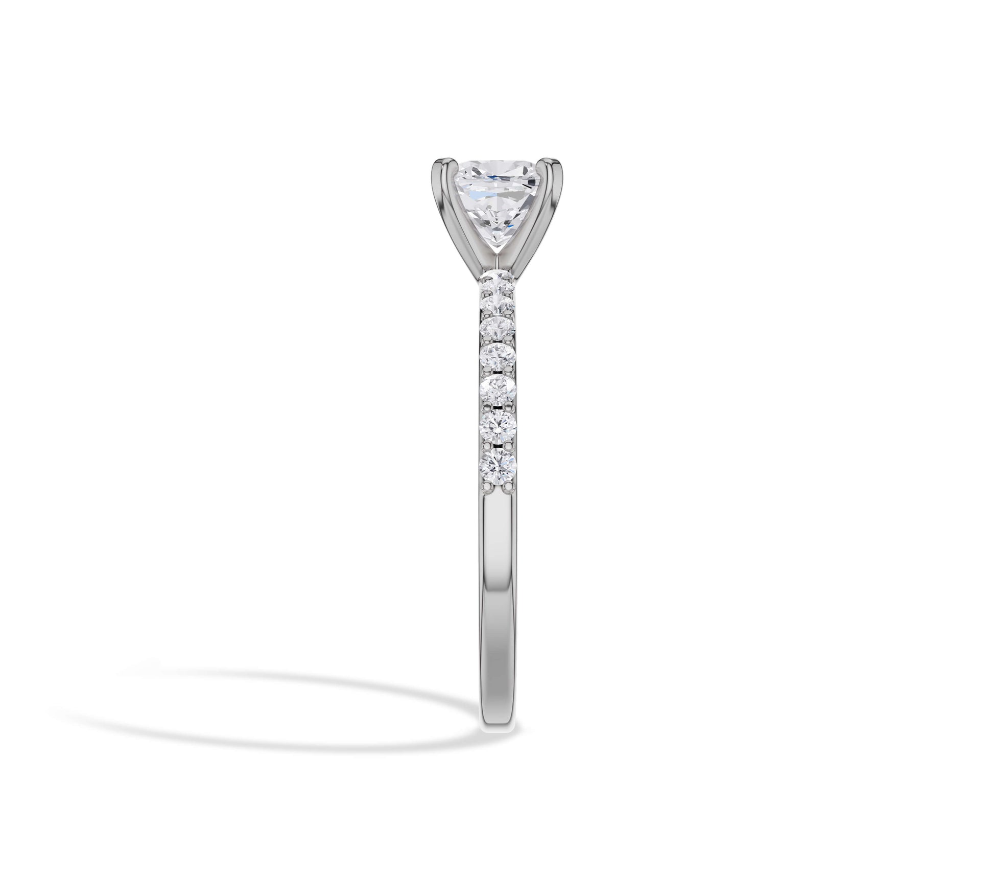 pave engagement rings in white gold