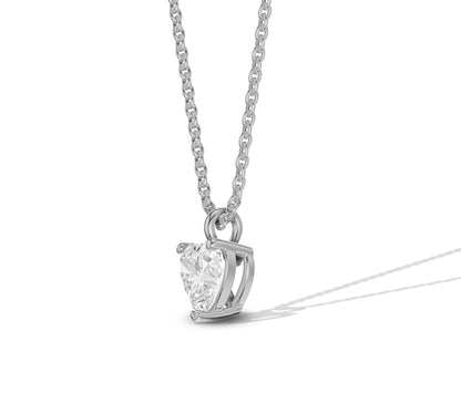 Heart Diamond Pendant Necklace Gold Solitaire