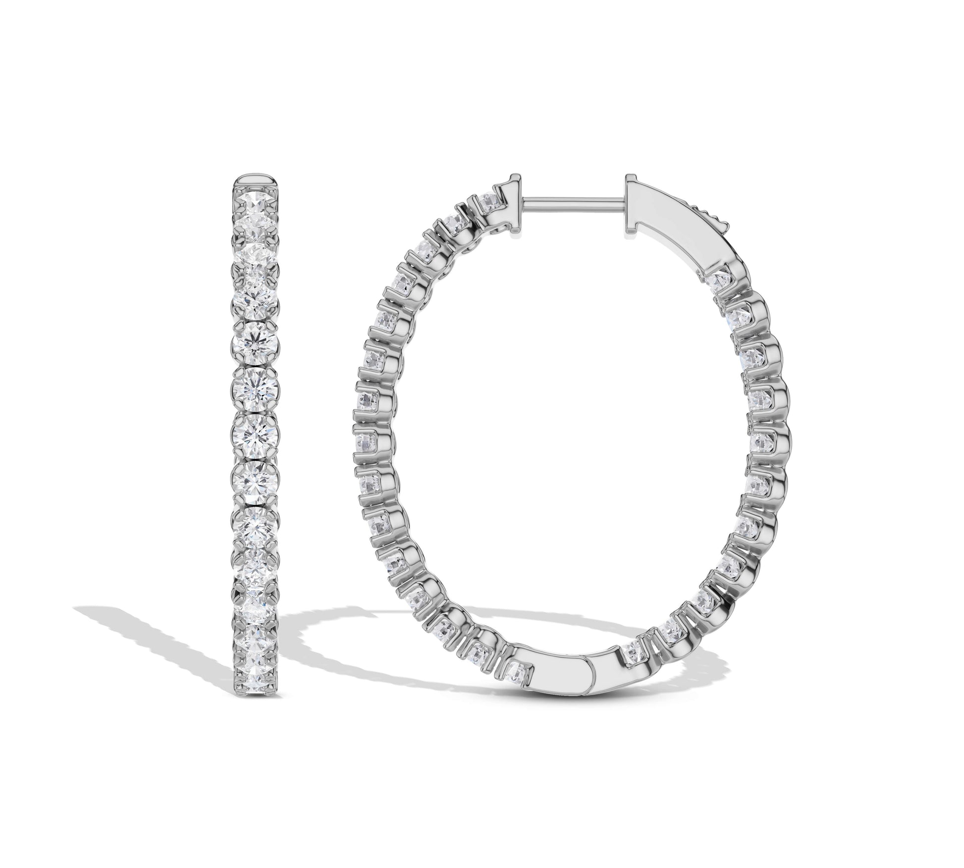 Women’s classic round diamond hoops