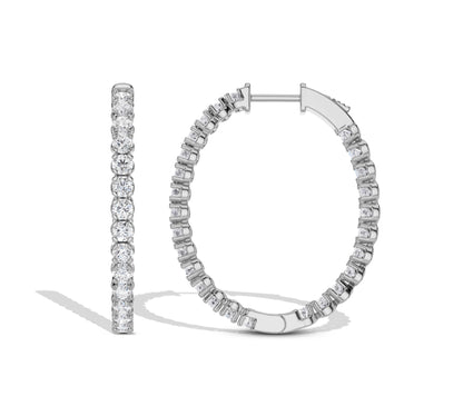 Women’s classic round diamond hoops