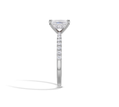 14k white gold ring with side stone