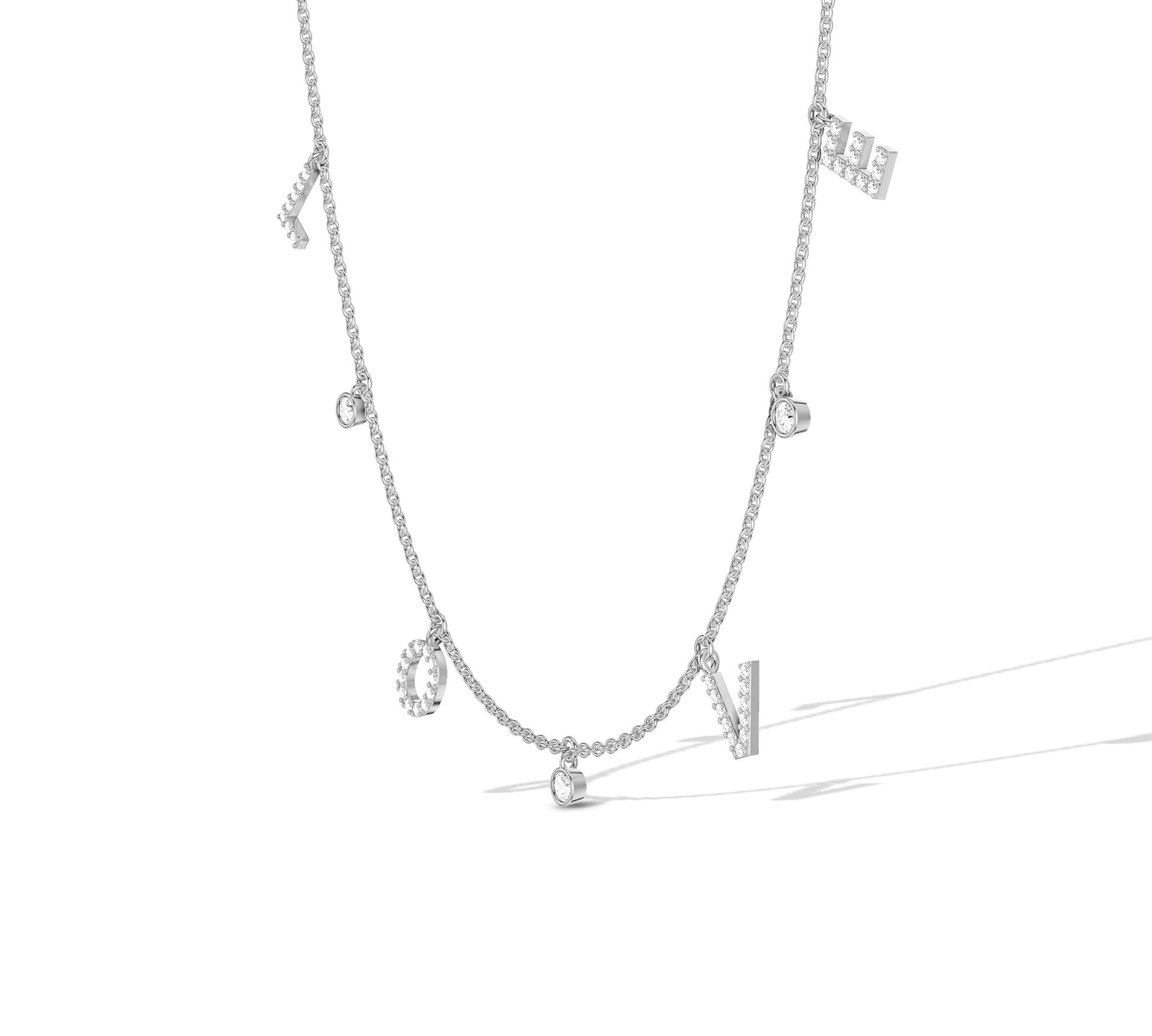 Minimalist gold necklace with LOVE charm