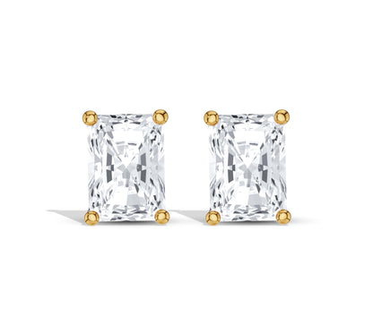 Soft edge radiant cut diamond studs