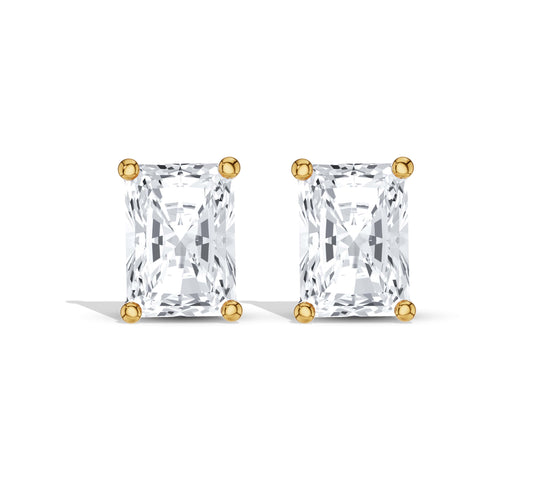 Soft edge radiant cut diamond studs