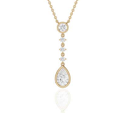 pear diamond drop necklace​