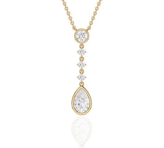 pear diamond drop necklace​