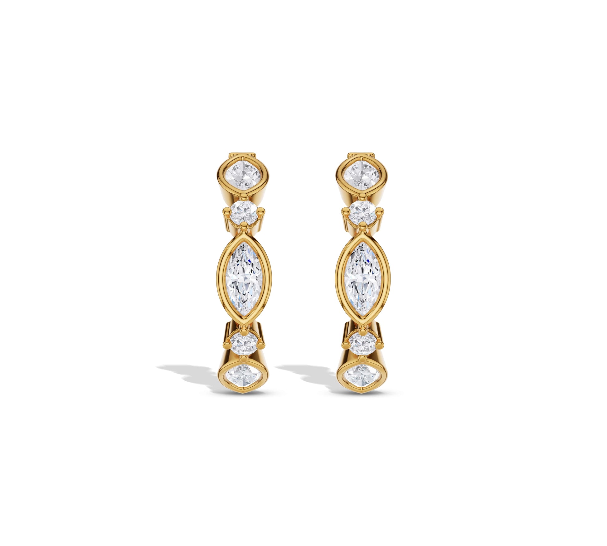 diamond half hoop earrings​
