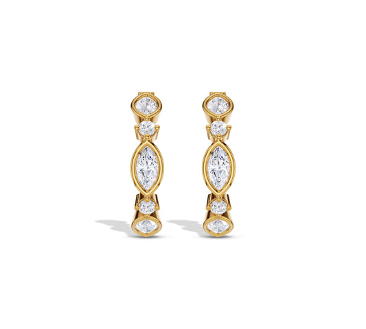 diamond half hoop earrings​