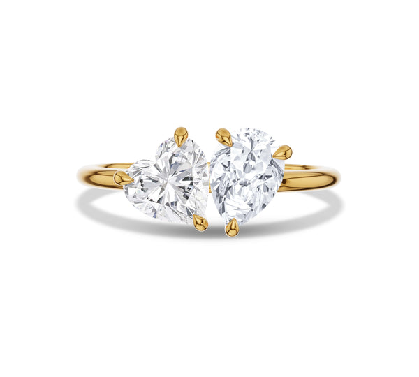 Pear and Heart Shaped Toi et Moi Ring