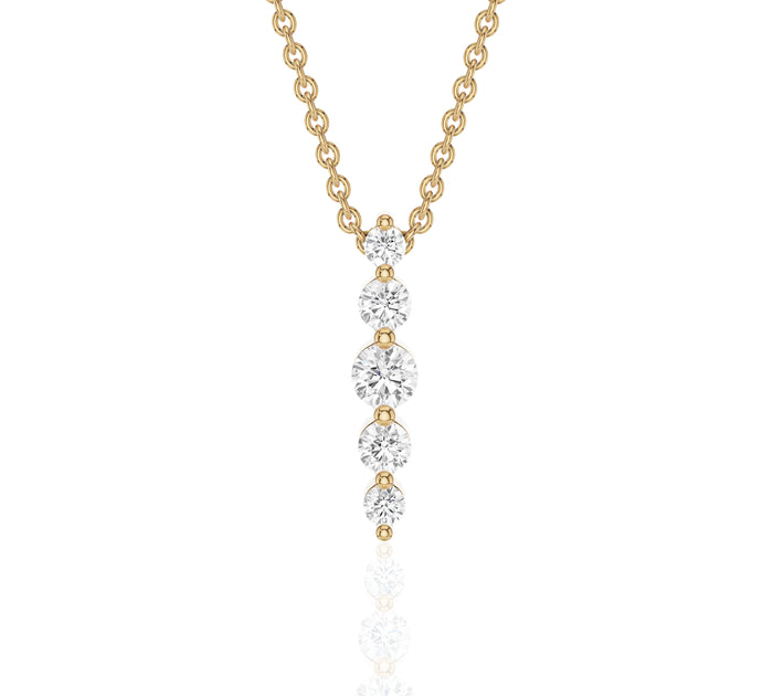Five Stone Vertical Bar Necklace