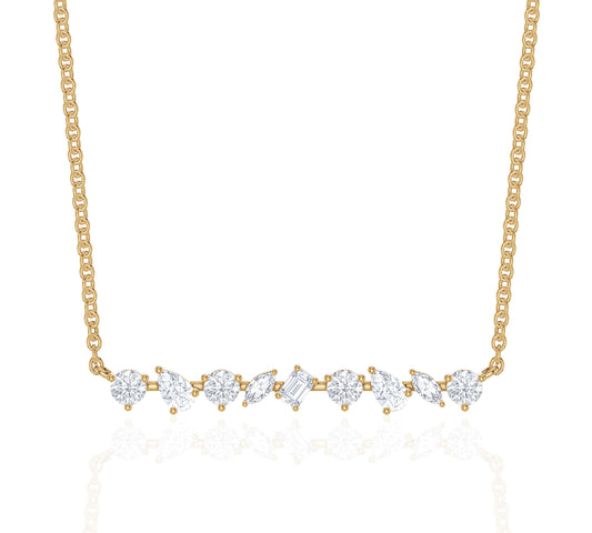 gold and diamond bar necklace