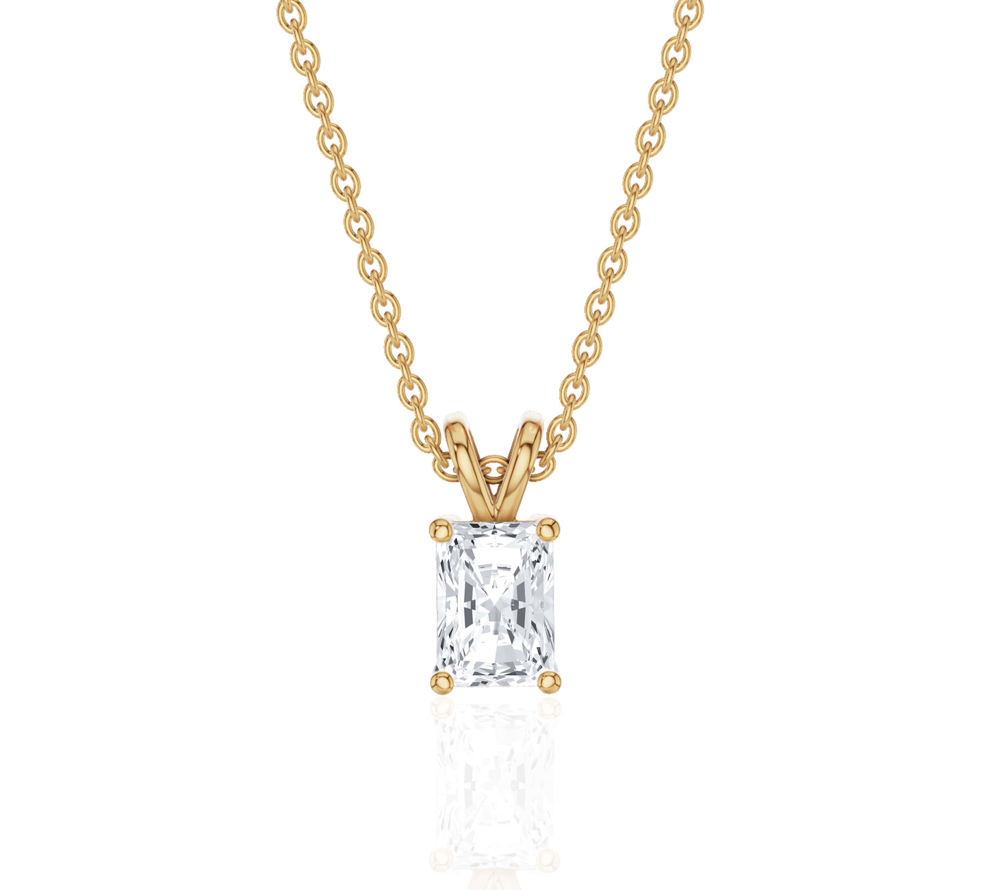 radiant cut diamond necklace​