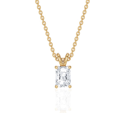 radiant cut diamond necklace​