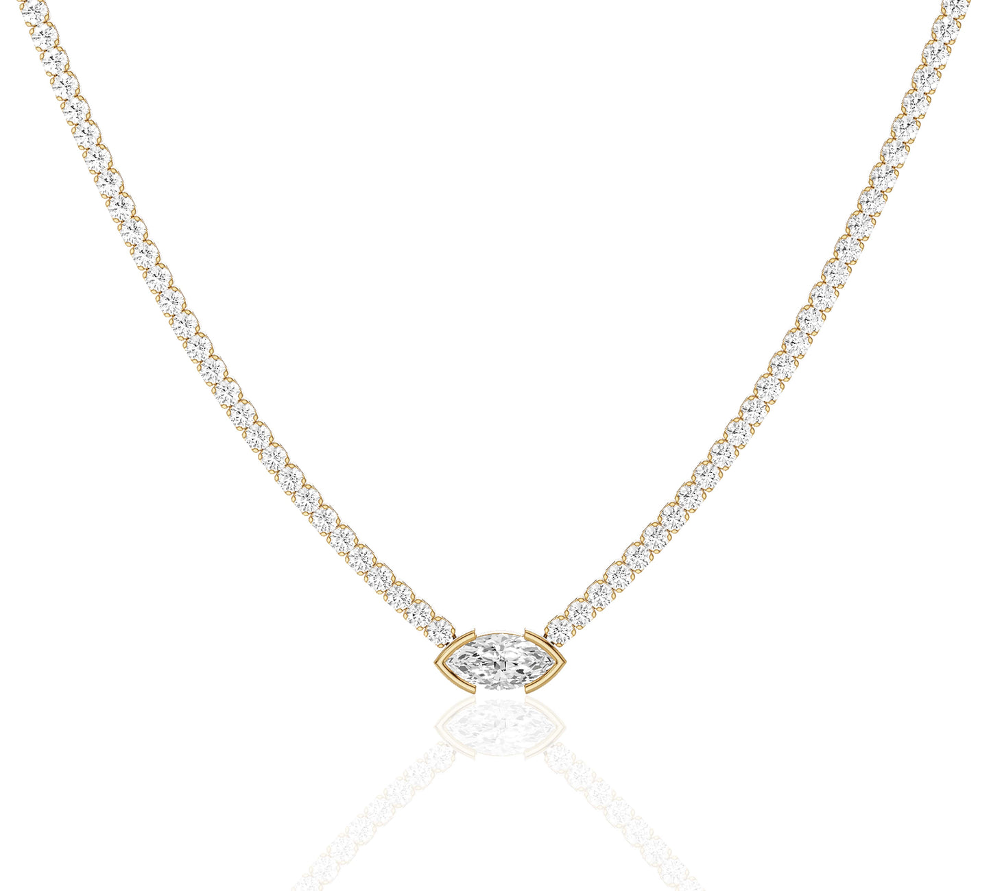 gold diamond tennis necklace