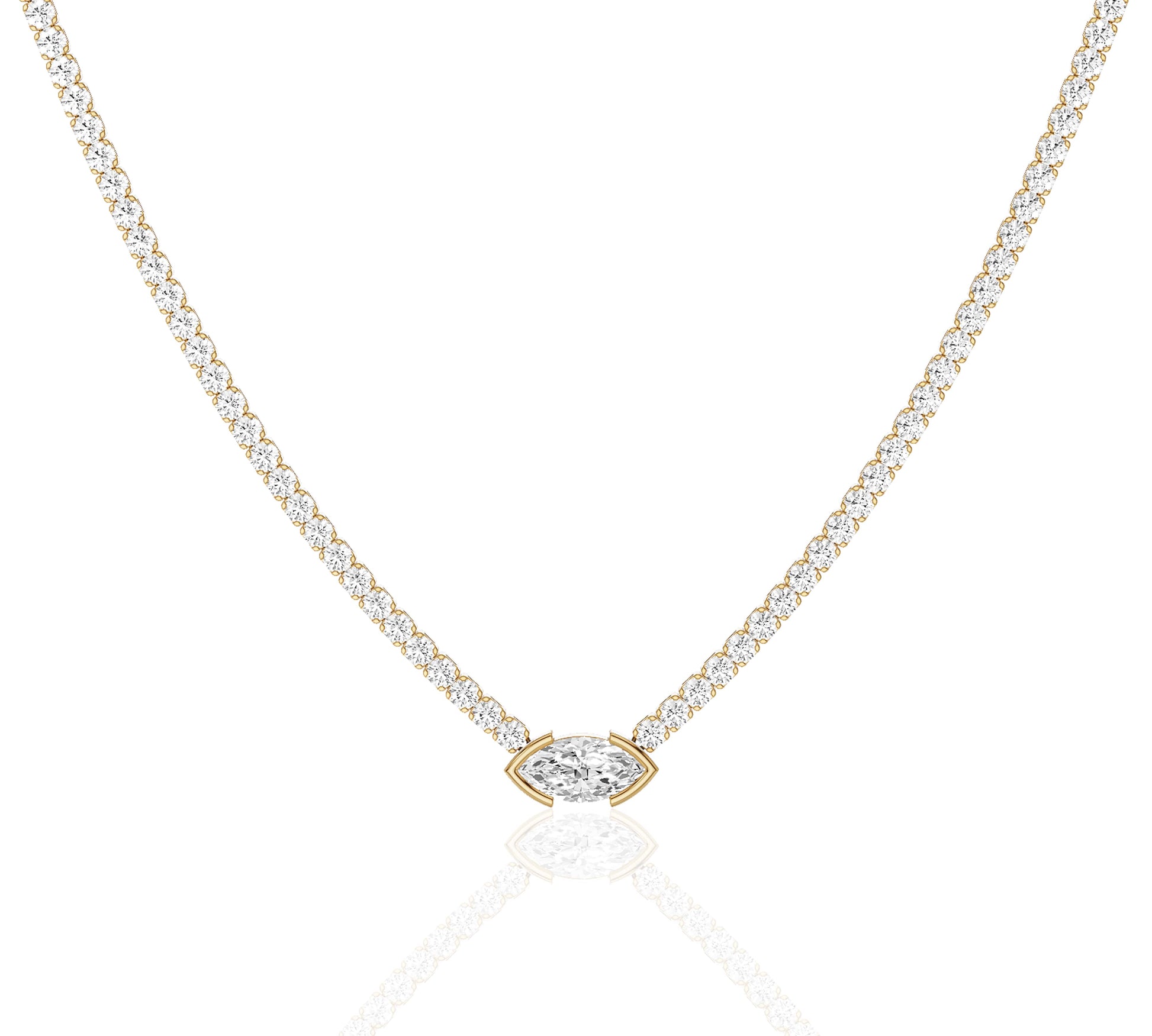 gold diamond tennis necklace