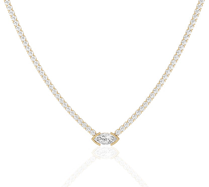 gold diamond tennis necklace