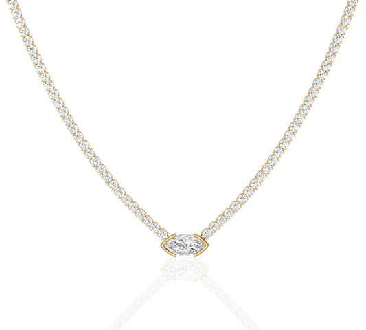 gold diamond tennis necklace