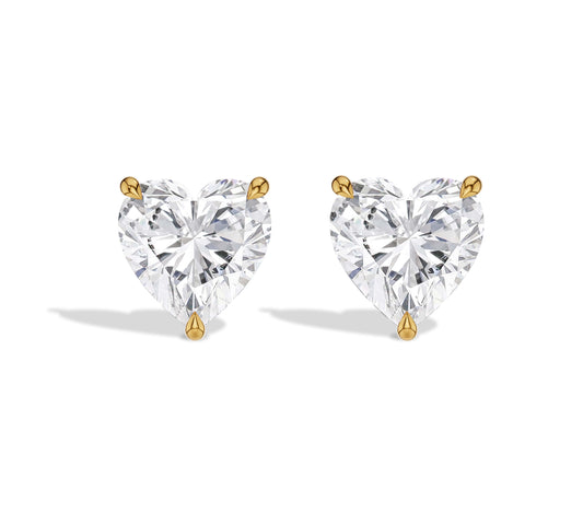 diamond heart earrings