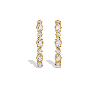 lab grown diamond hoop earrings