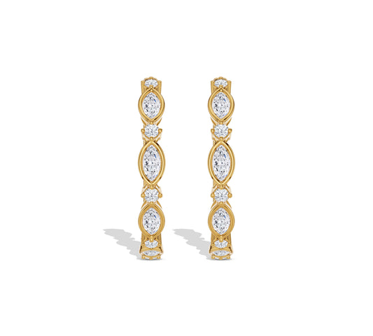 lab grown diamond hoop earrings