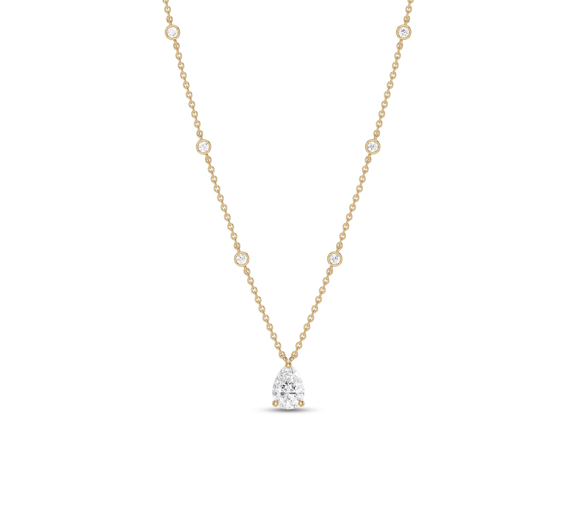 yellow gold Station Necklace for her