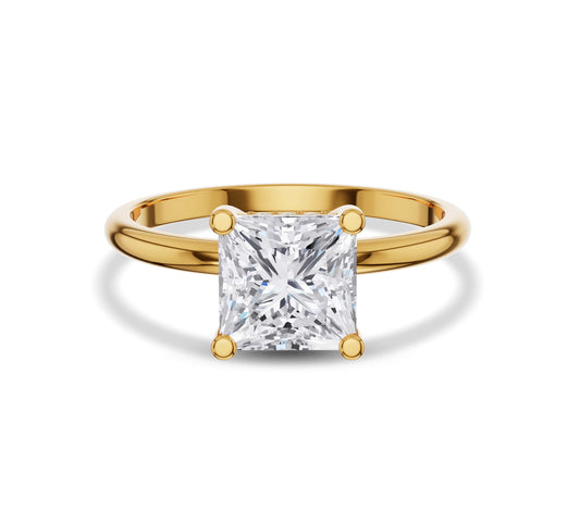 Princess Cut Hidden Halo Engagement Ring
