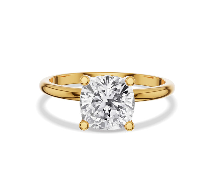 Cushion Diamond Hidden Halo Engagement Ring