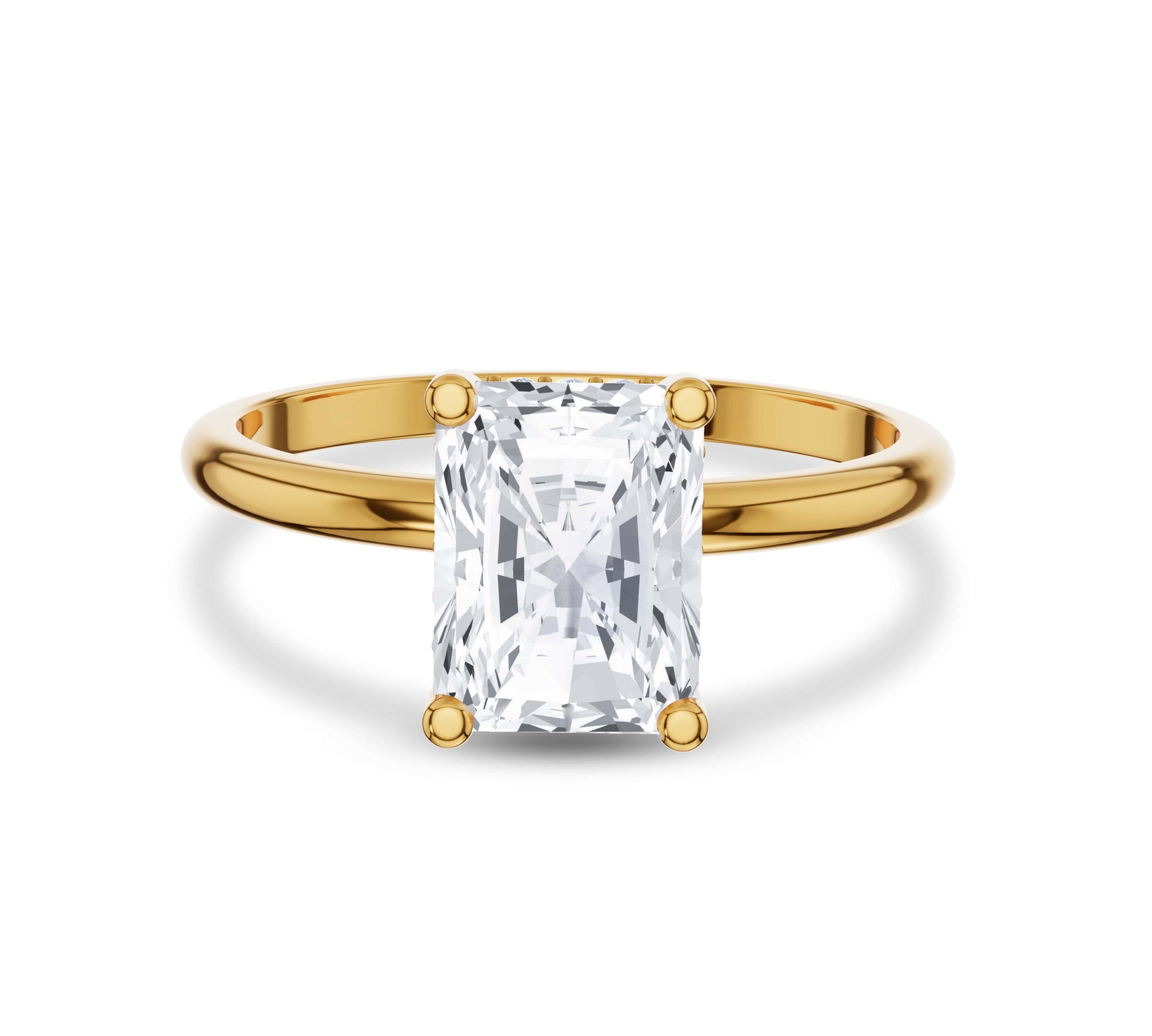 Antique Radiant Cut Hidden Halo Diamond Engagement Ring