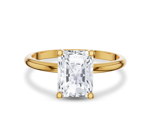 Antique Radiant Cut Hidden Halo Diamond Engagement Ring