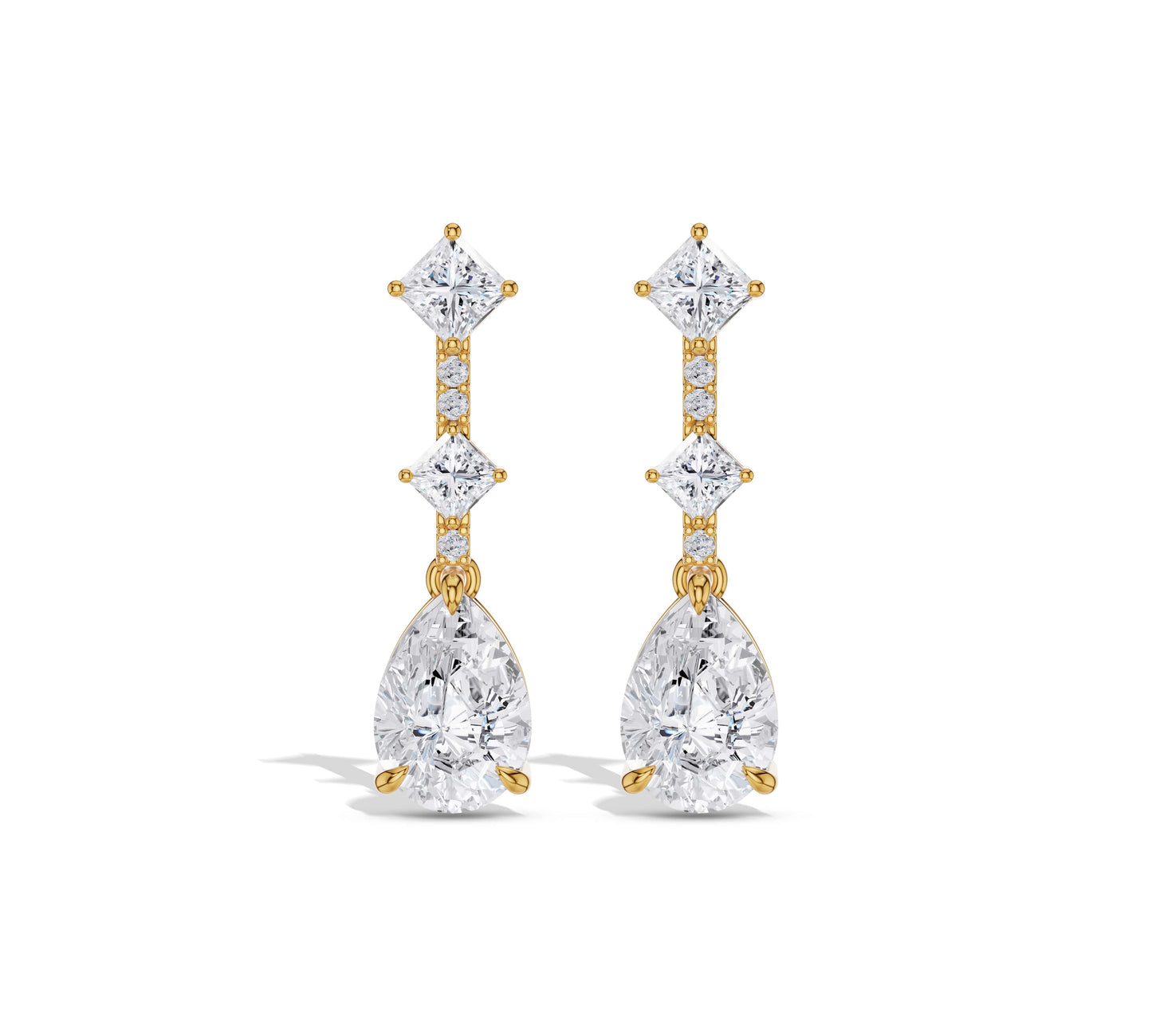 drop earrings with diamonds