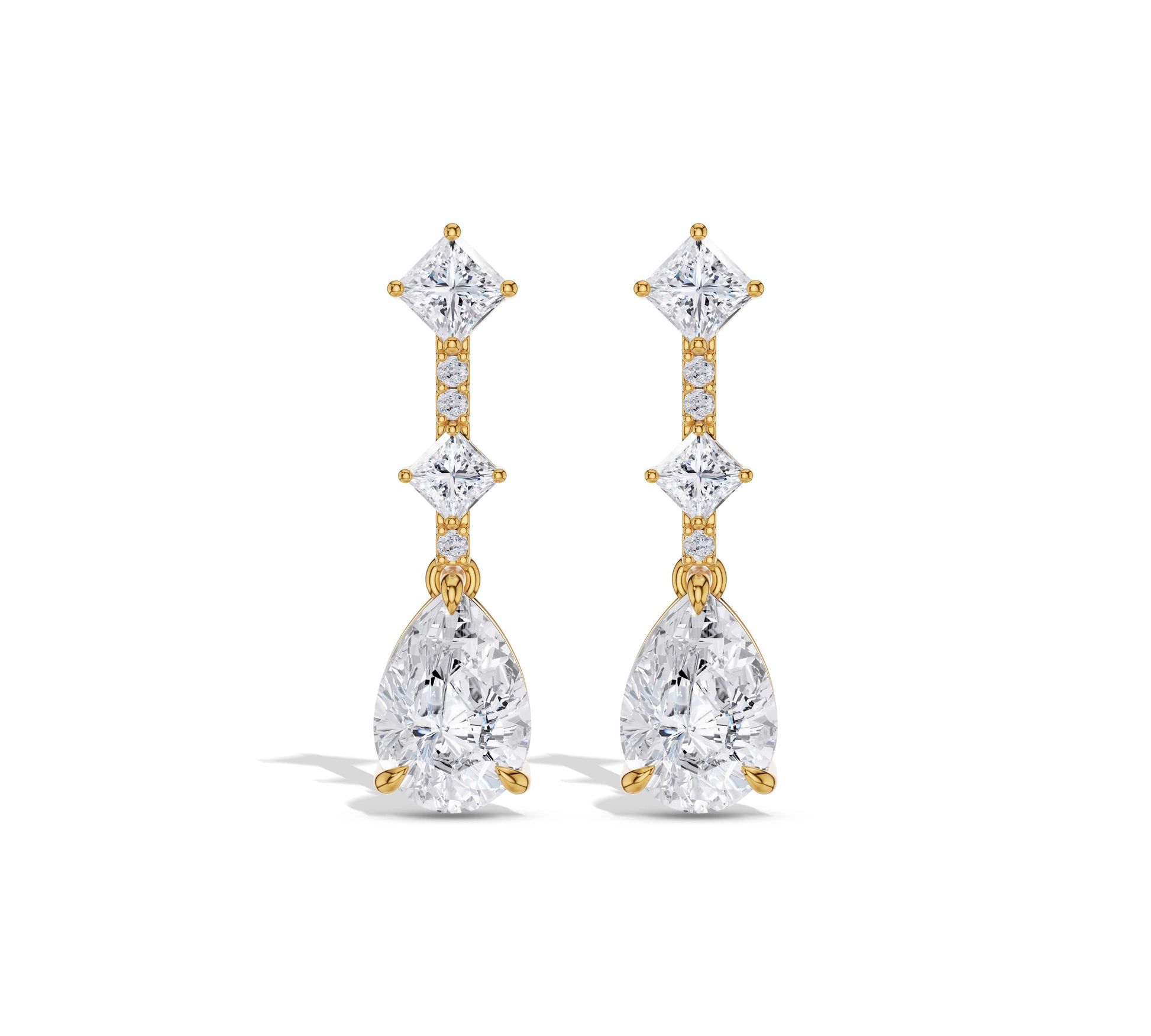 drop earrings with diamonds