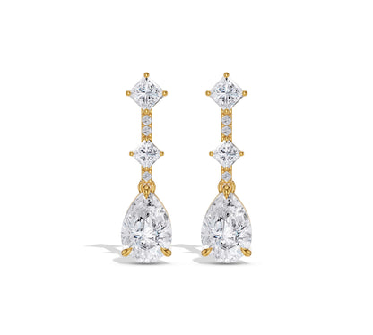 drop earrings with diamonds
