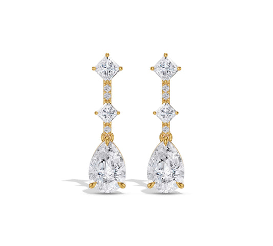 drop earrings with diamonds