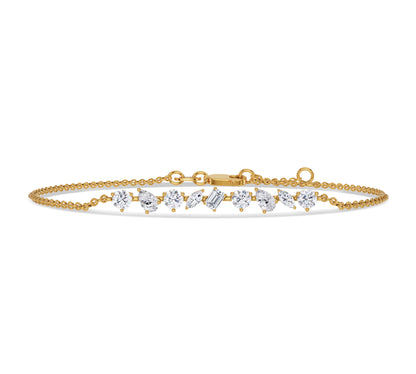 yellow gold diamond bar bracelet