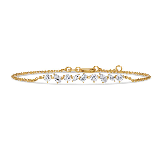 yellow gold diamond bar bracelet
