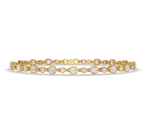 Cushion and Round Moissanite Tennis Bracelet