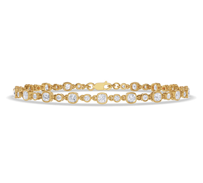 Cushion and Round Moissanite Tennis Bracelet