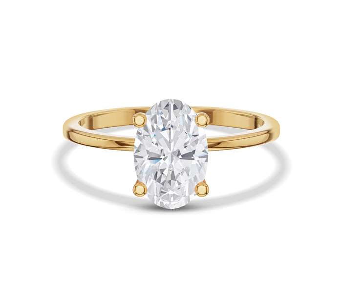 Oval Cut Lab Grown Diamond Solitaire Engagement Ring
