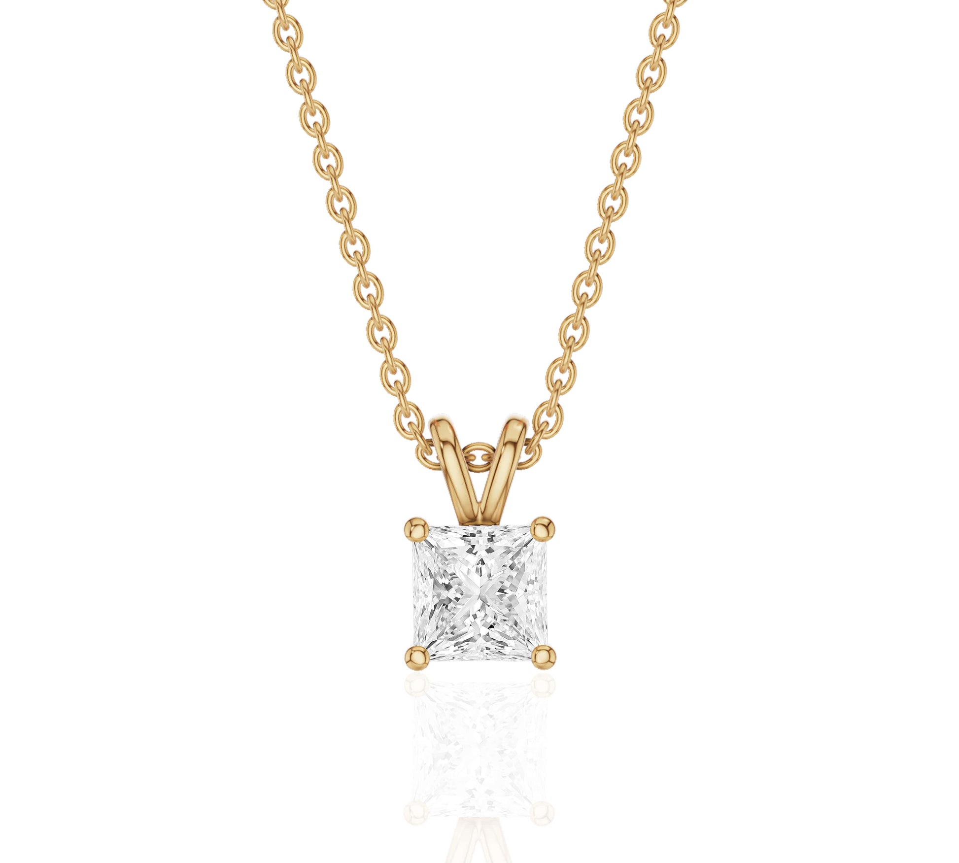 princess diamond solitaire necklace