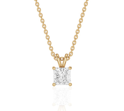 princess diamond solitaire necklace