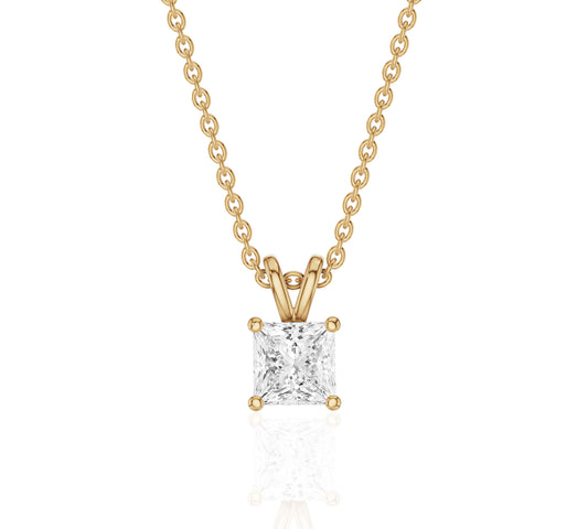 princess diamond solitaire necklace
