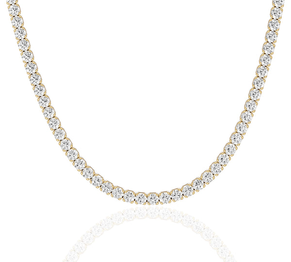 3mm Round Diamond Tennis Necklace