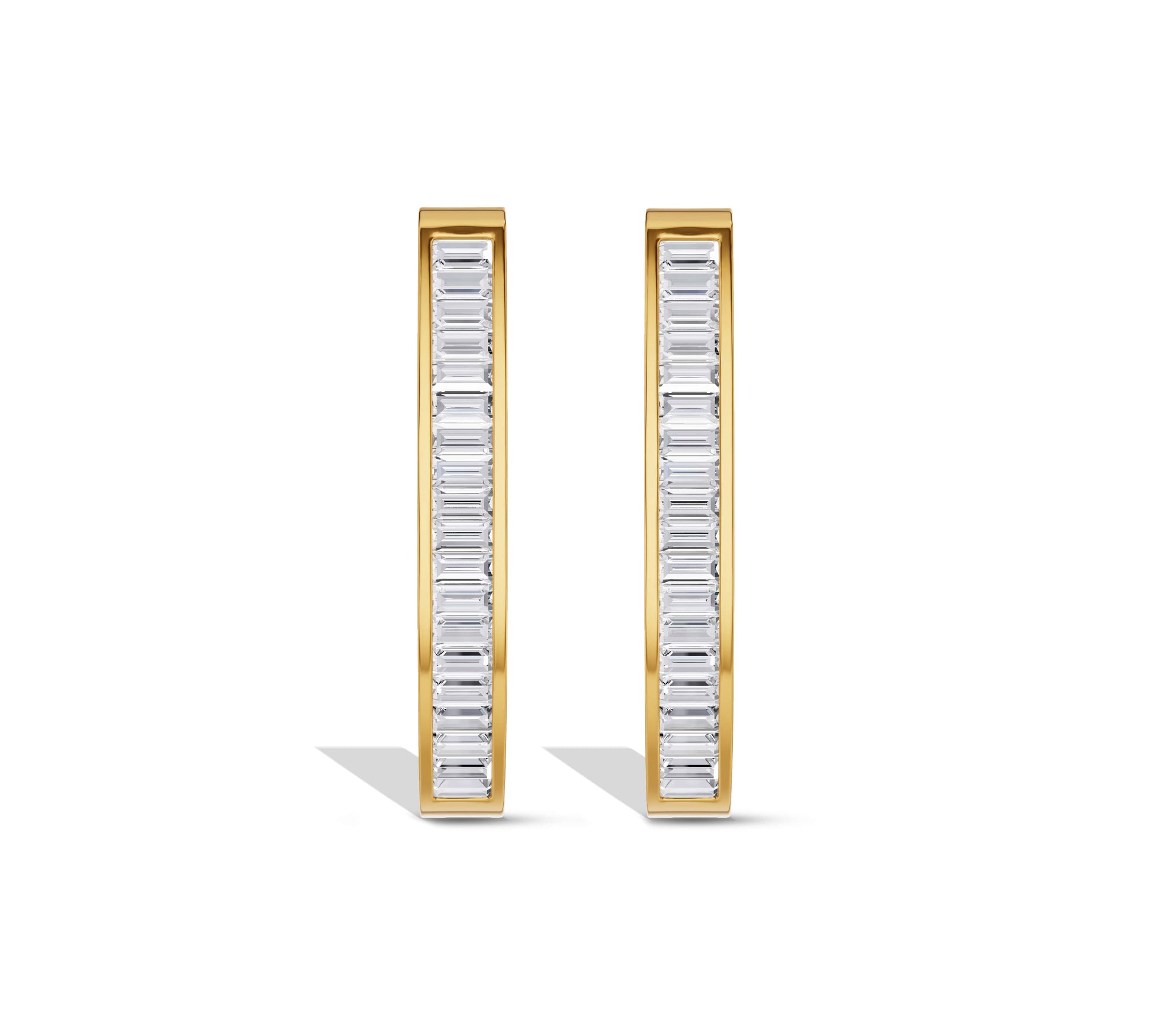 baguette diamond hoop earrings