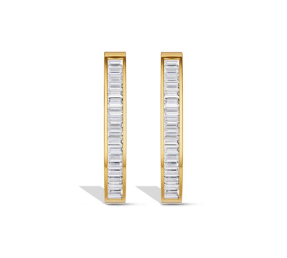 baguette diamond hoop earrings