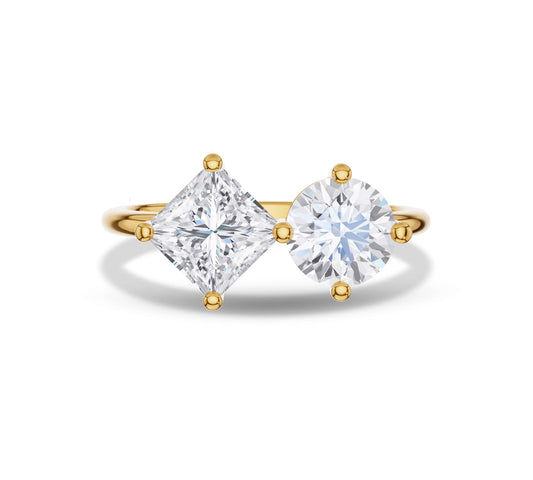 Toi et Moi princess round diamond ring