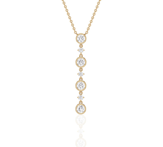 diamond stud necklace gold